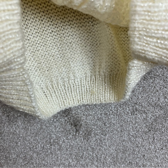 Duet Vintage Sweater Womens Small Cream Pullover Collared Beaded 80s NEW- 1217* - Picture 6 of 12